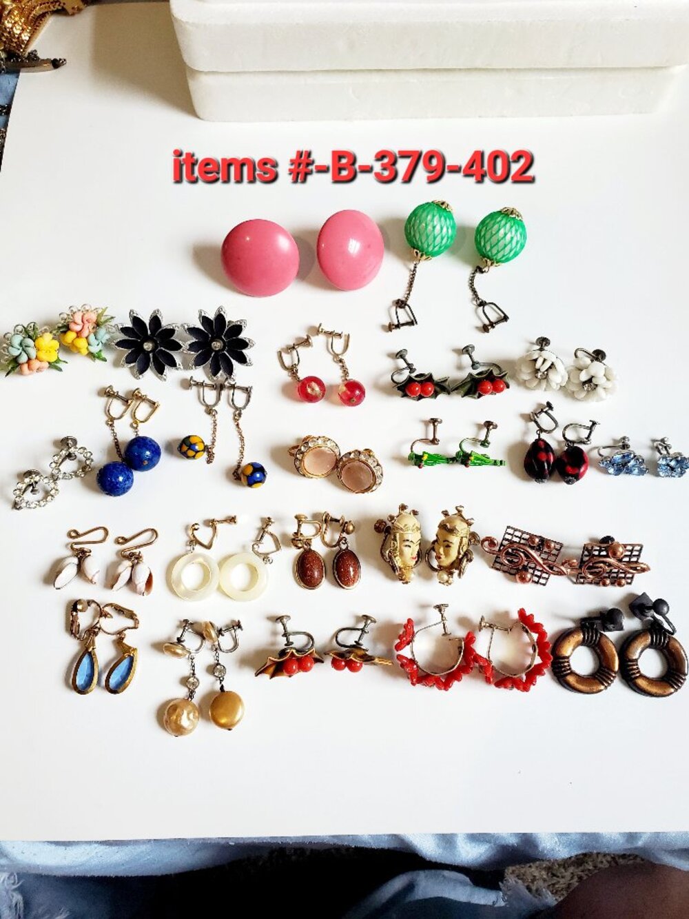 24 Pair of Earrings, items # B-378-402,. wt. 163 grams.